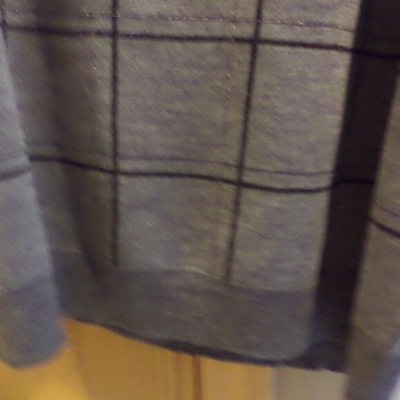 LAFAYETTE 148 New York Sweater Grey Black Window Pane-Short Sleeve-M/L - NEW $59 - Picture 11 of 12